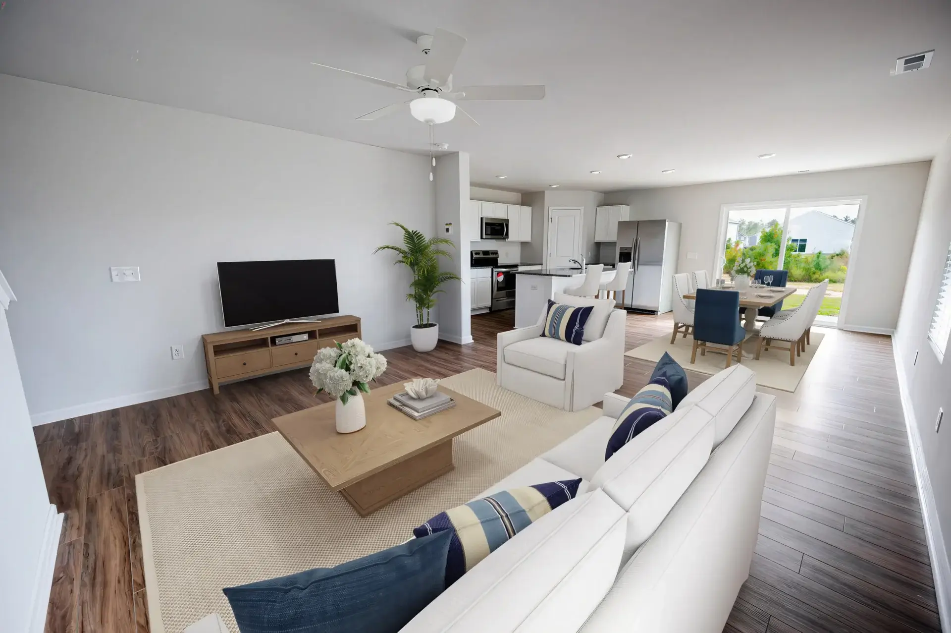 caroline crossing living room and dining